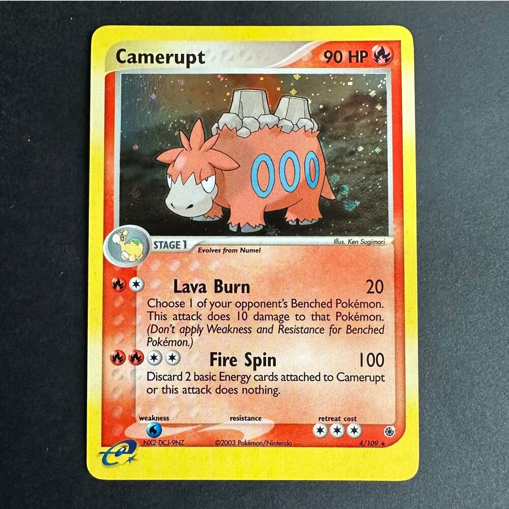 Pokemon TCG Camerupt EX Ruby and Sapphire Holo Rare NM HEAD SWIRL